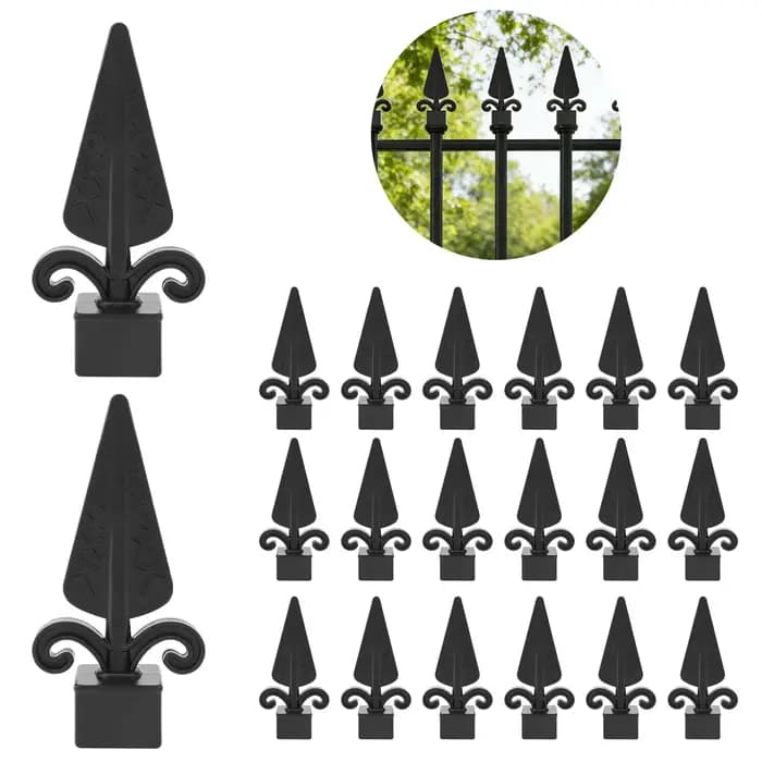 20 pièces de finitions décoratives en plastique pour poteaux de clôture, pour tubes carrés de 1 x 1
