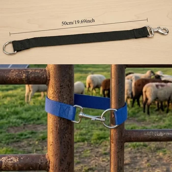 3 loquets simples pivotants à anneau pour chevaux, 50 cm, pour sécuriser les clôtures de chevaux, de bétail et de moutons, compatibles avec la plupart des portails.