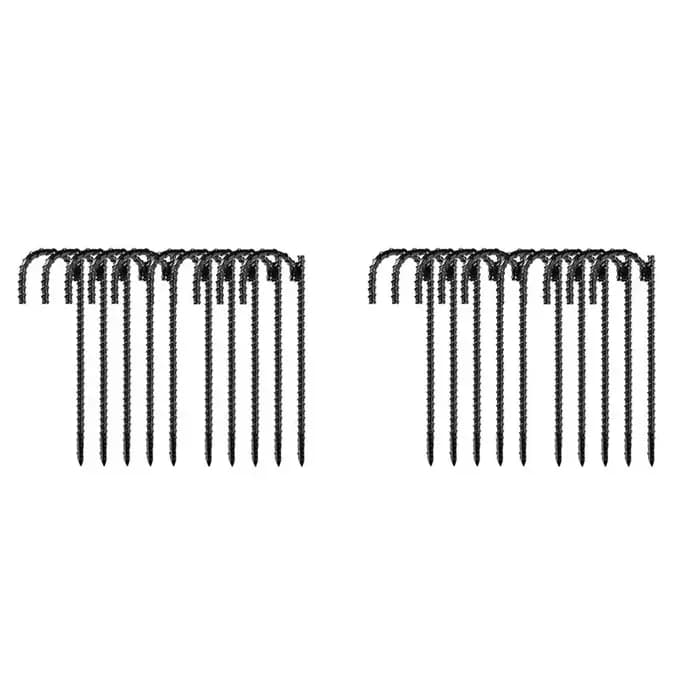 A04G-20Pcs Piquets en acier filetés / Piquets de sol / Piquets de sol pour clôture extérieure. Nouve