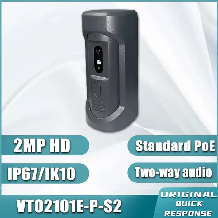 Dahua 2MP HD Interphone Vidéo Sonnette IP Station de Porte Villa Vision Nocturne IR WDR Déverrouilla