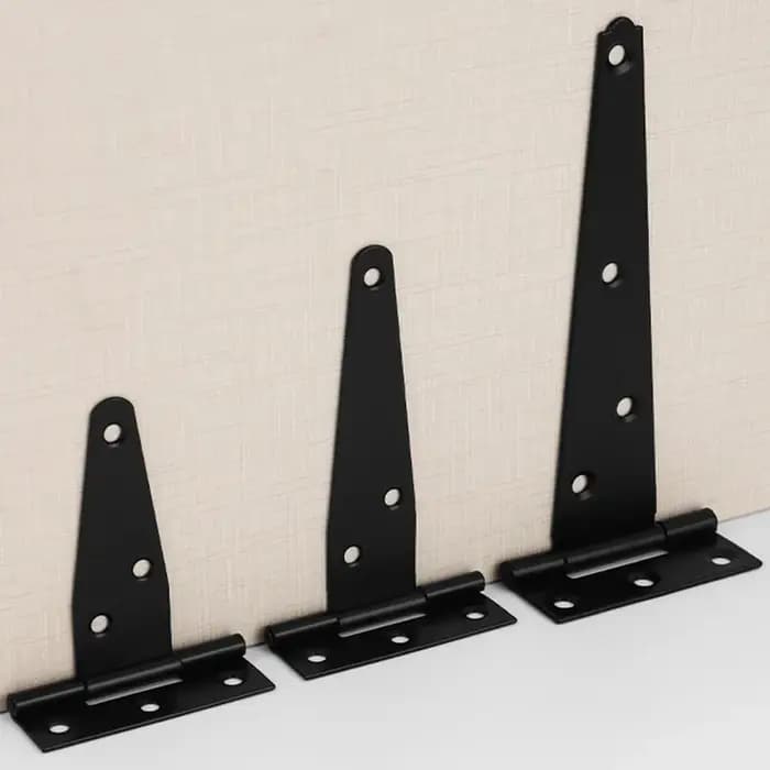 5/1 ensembles de charnières en fer noir robuste en forme de T