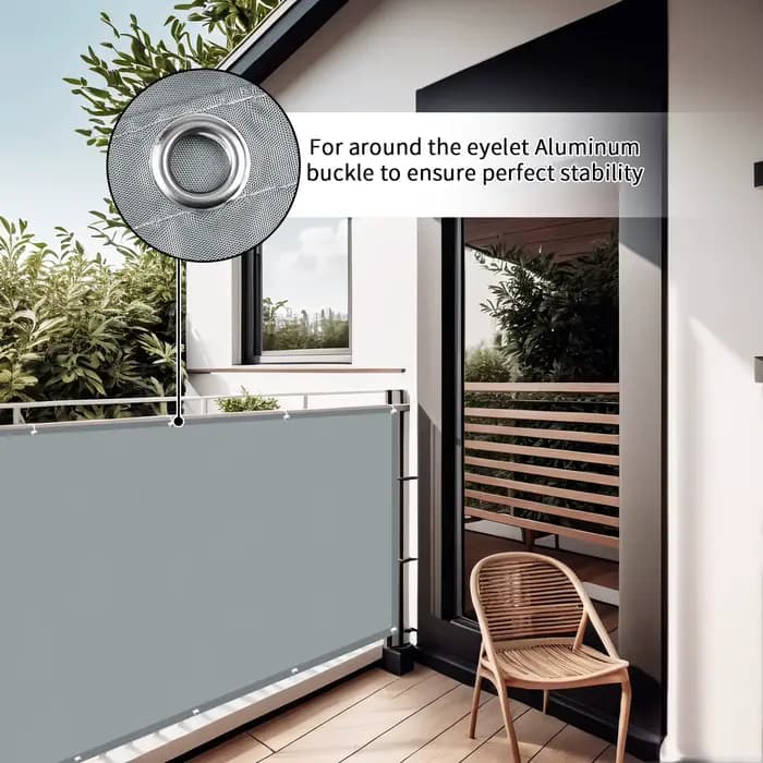 Brise-vue extérieur avec toile pare-soleil imperméable et anti-UV pour balcon et jardin