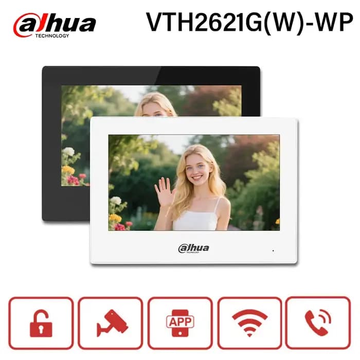 Dahua IP & Wi-Fi moniteur intérieur blanc VTH2621GW-WP noir VTH2621G-WP interphone vidéo 7 "écran Po