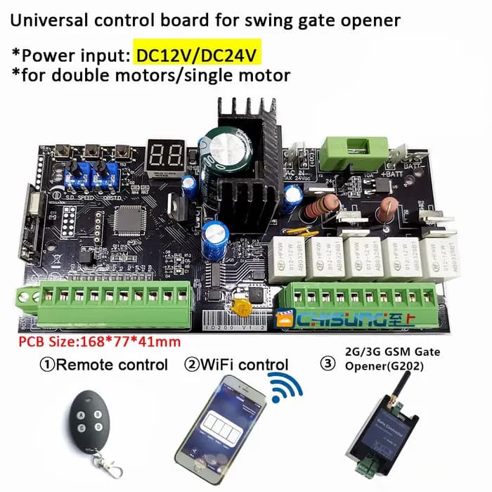 Ouvre-porte battante 12V 24V DC, unité de commande de moteur, contrôleur PCB, carte électronique pour moteur unique ou Double moteur