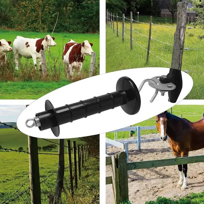 AFOURT-12 poignées de portail isolées à ressort pour clôture électrique, accessoires de remplacement pour portails de pâturage et clôtures