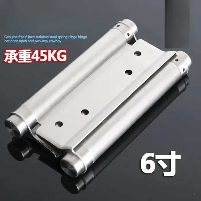 Charnière à ressort en acier inoxydable pour porte de liberté, fermeture automatique, bidirectionnelle, charnière pivotante pour touristes, 6 po, 2 pièces