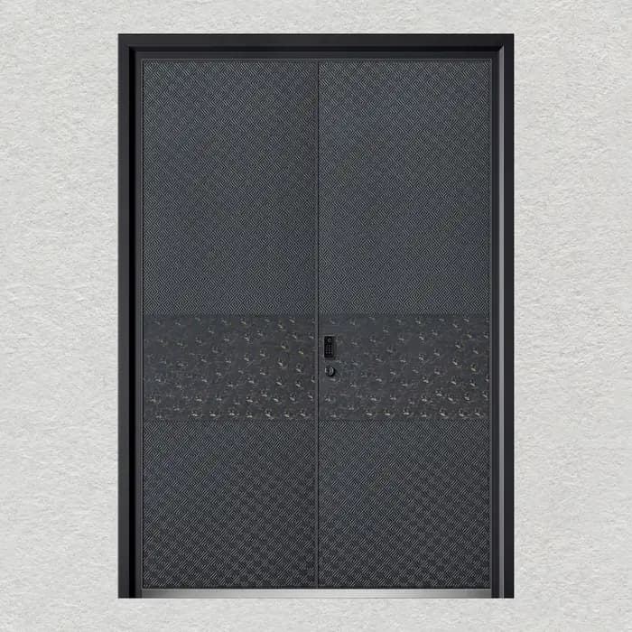 Porte d'entrée contemporaine personnalisée en aluminium et métal