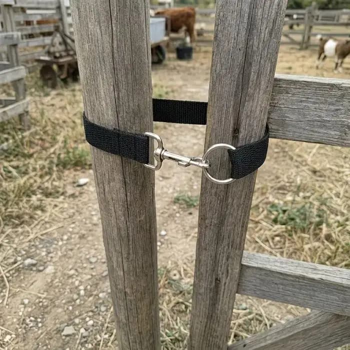 Loquet de porte de ferme long, loquet de portail de pâturage, conception simple avec boucle de corde, boucle unique pour un fermeture sécurisée sur clôture de champ