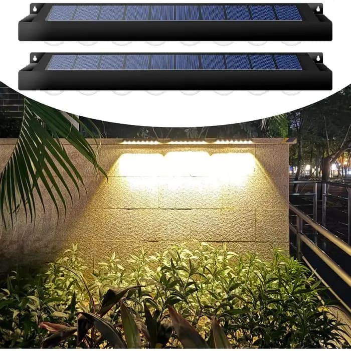 Lumières de clôture solaires, panneaux solaires d'extérieur, charge automatique, interrupteur marche/arrêt pour jardins, porches, patios, ponts, clôtures