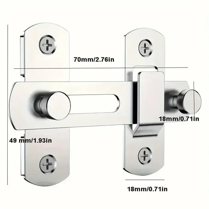 Verrous de porte coulissants en acier inoxydable