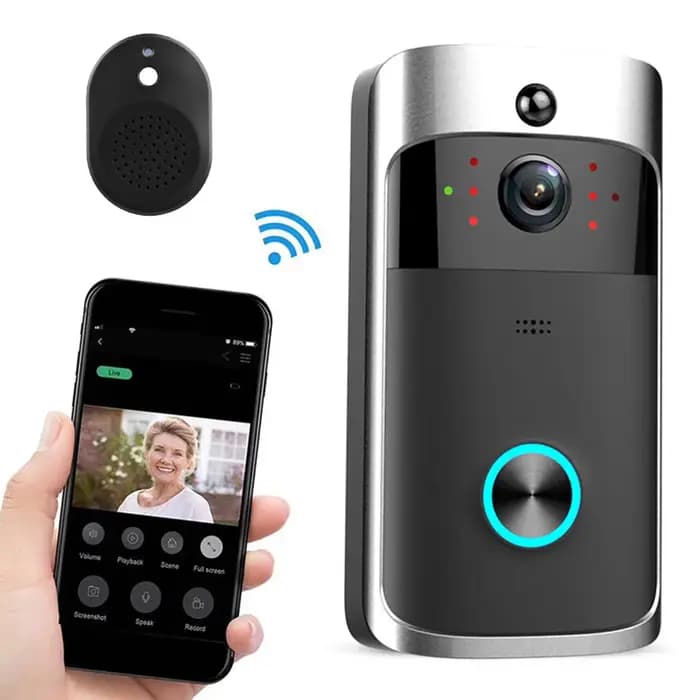 V5 vidéo sonnette intelligente sans fil WiFi sécurité porte cloche visuel HD à distance moniteur à d