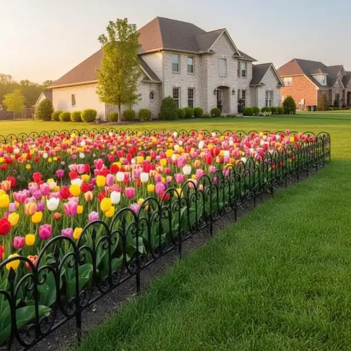 Nouvelle clôture décorative de jardin, barrière extérieure antirouille en fil métallique pour aménagement paysager, clôtures pliantes pour patio, barrière pour parterres de fleurs