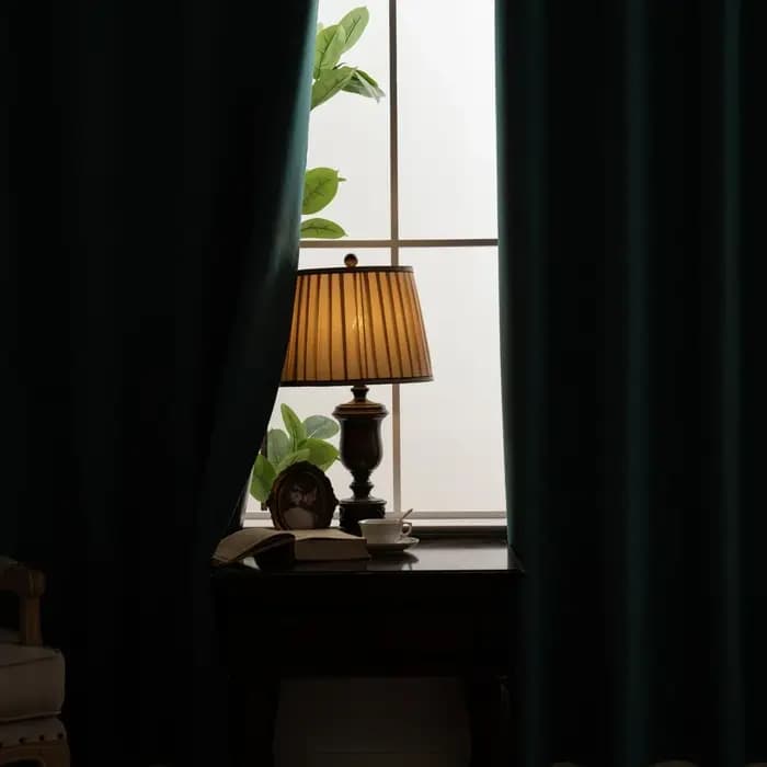 Rideau occultant 100% solide à 2 panneaux