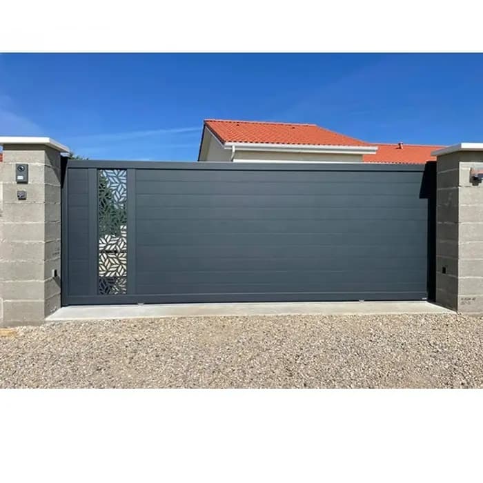 Porte coulissante d'allée en aluminium personnalisée
