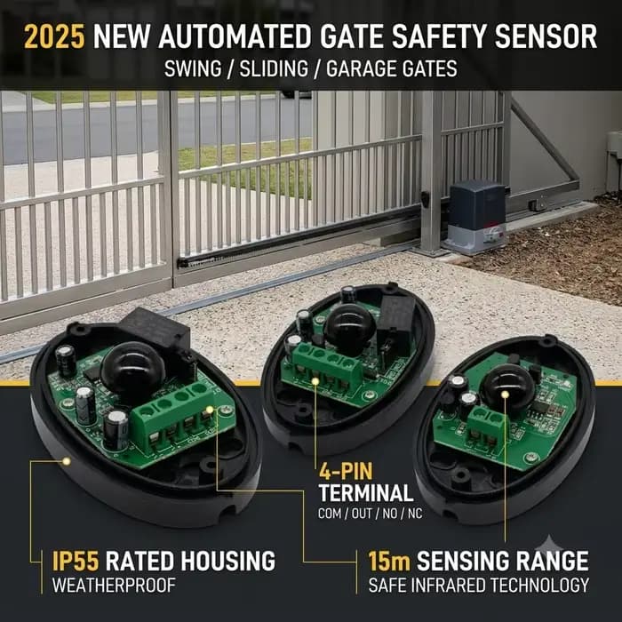 Nouvelle Porte Automatique IP55 2025 avec Capteur Infrarouge de Sécurité 15m / Porte Battante / Coul