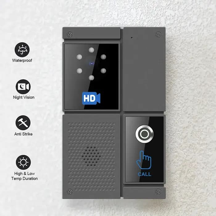 Interphone vidéo SIP HD avec boîtier métallique anti-choc