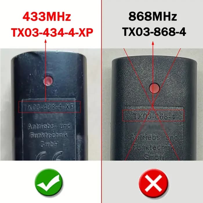 SOMMER TX03-434-4-XP Télécommande de portail 434