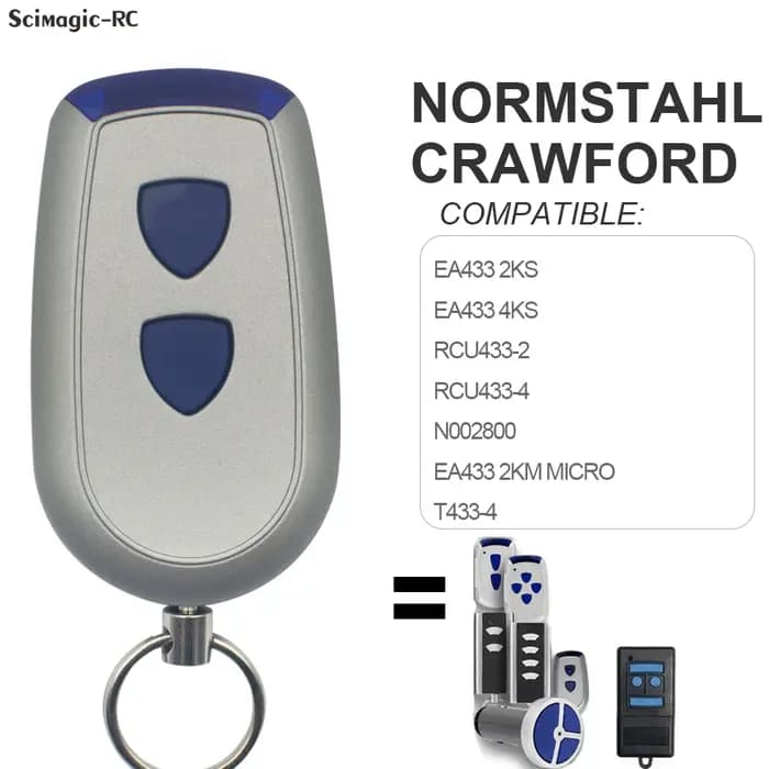 Normstahl / Crawford Standard Steel T433-4 Télécommande de garage RCU 433 2K 4K EA 433 2KS 4KS N 002800 Code roulant