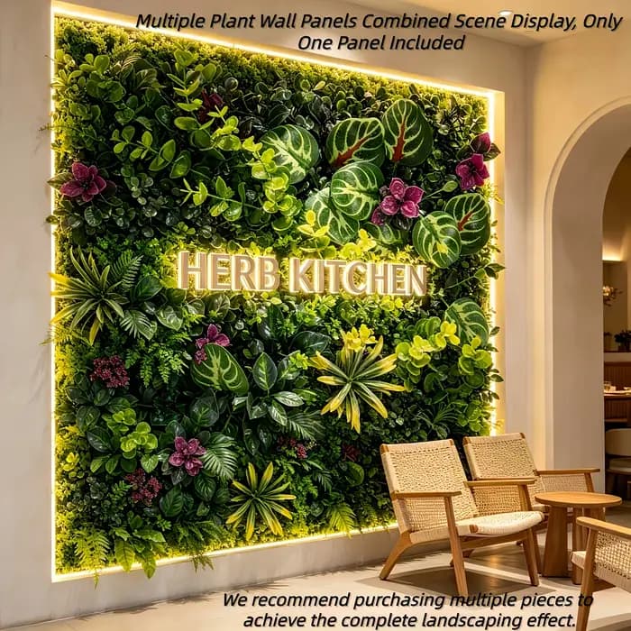 Panneau mural végétal extérieur avec design clôture en bois - 60,96 cm x 40,64 cm, écran d'intimité, adapté aux plantes véritables pour la maison