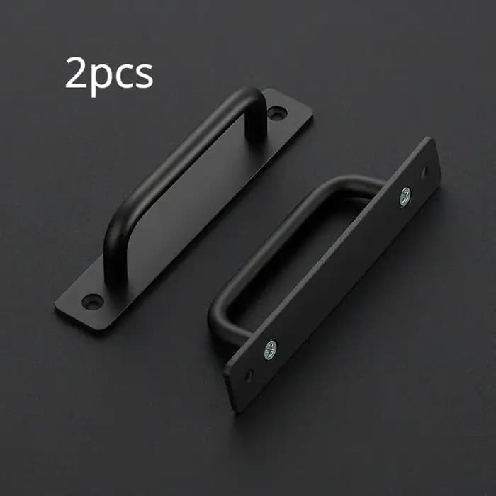 Poignée de Porte Coulissante en Alliage d'Aluminium avec Plaque, 2 Pièces