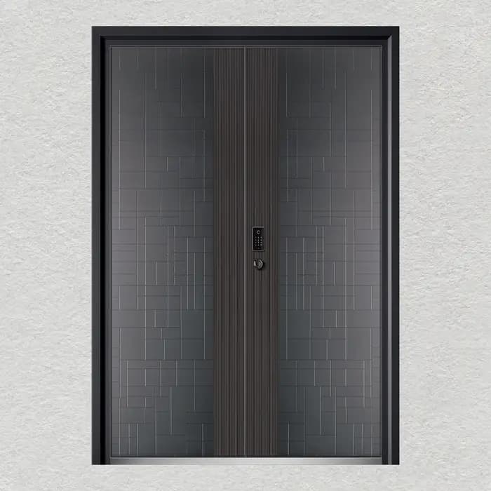 Porte d'entrée contemporaine personnalisée en aluminium et métal