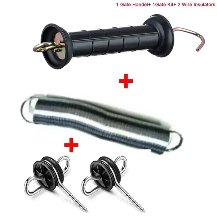 Kit de porte de clôture électrique + jeu de poignées