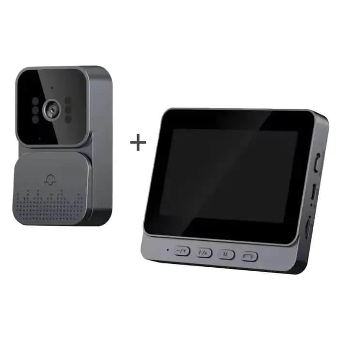 Sans fil interphone Sonnette HD Vision Nocturne 4.3in lPs écran Étanche Visuel Sonnette caméra smart