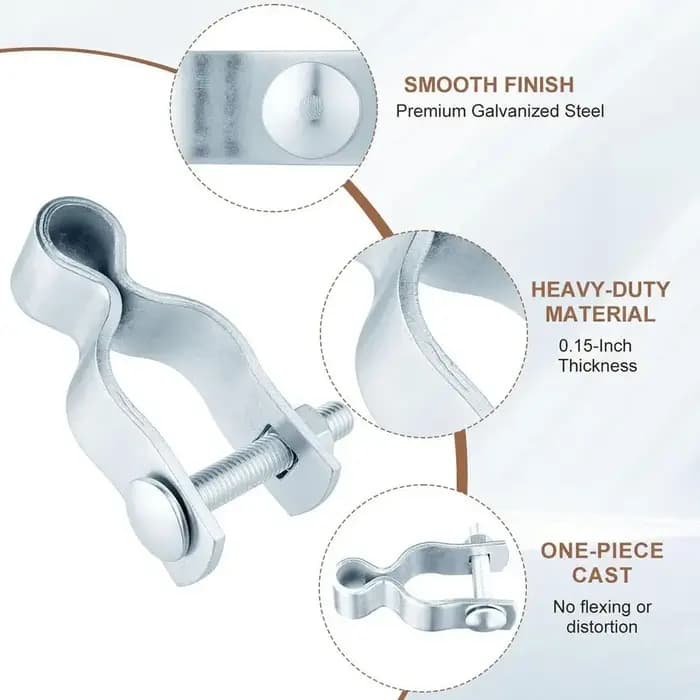 Charnières de portail en acier galvanisé résistantes à la corrosion, kit de charnières durables pour portail à mailles, quincaillerie de fixation murale pour portail extérieur